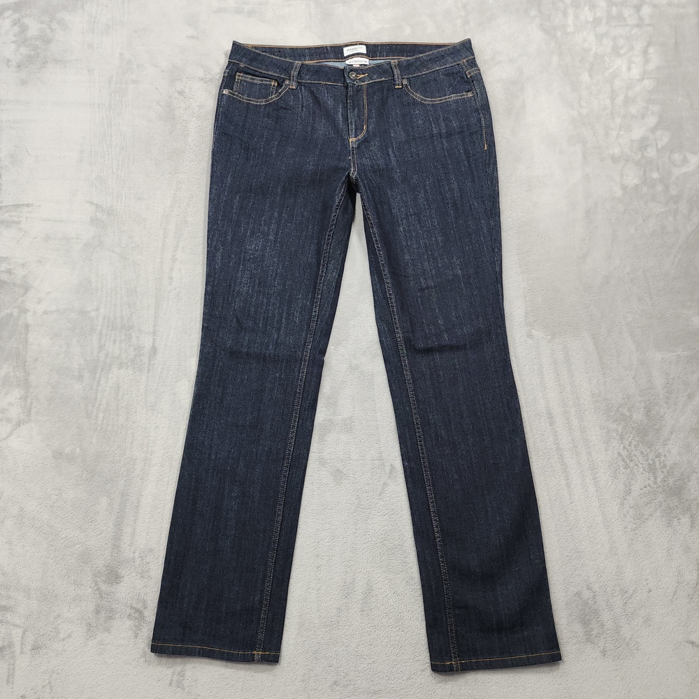 Liz Claiborne Jeans Womens 12 Blue Mid Rise Classic Fit Straight Stretch Denim